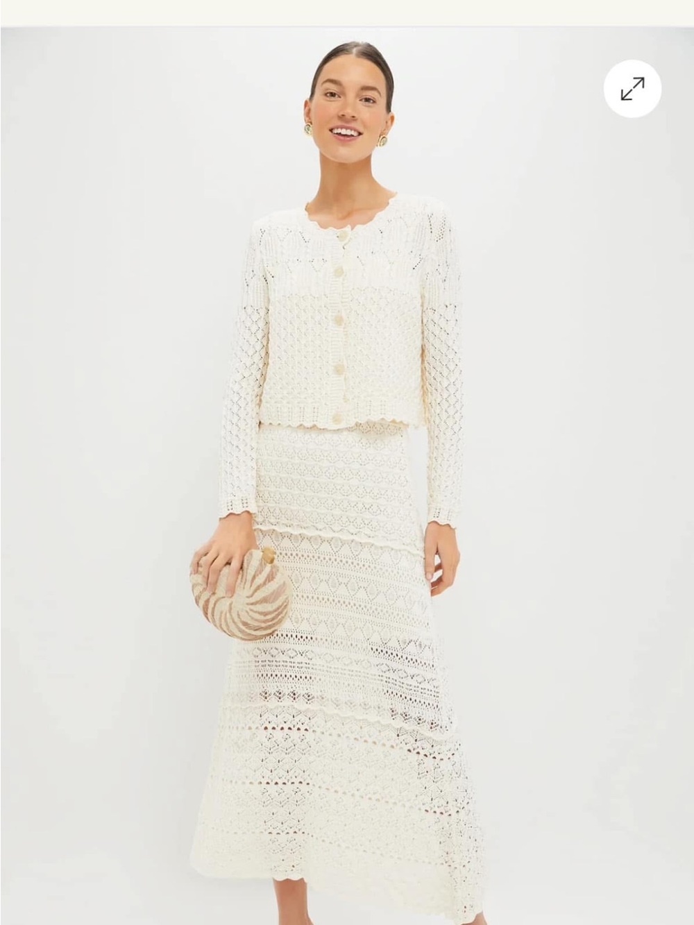Moon River Crochet Maxi Skirt and Cardigan Set